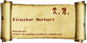 Kinszker Norbert névjegykártya