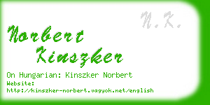 norbert kinszker business card